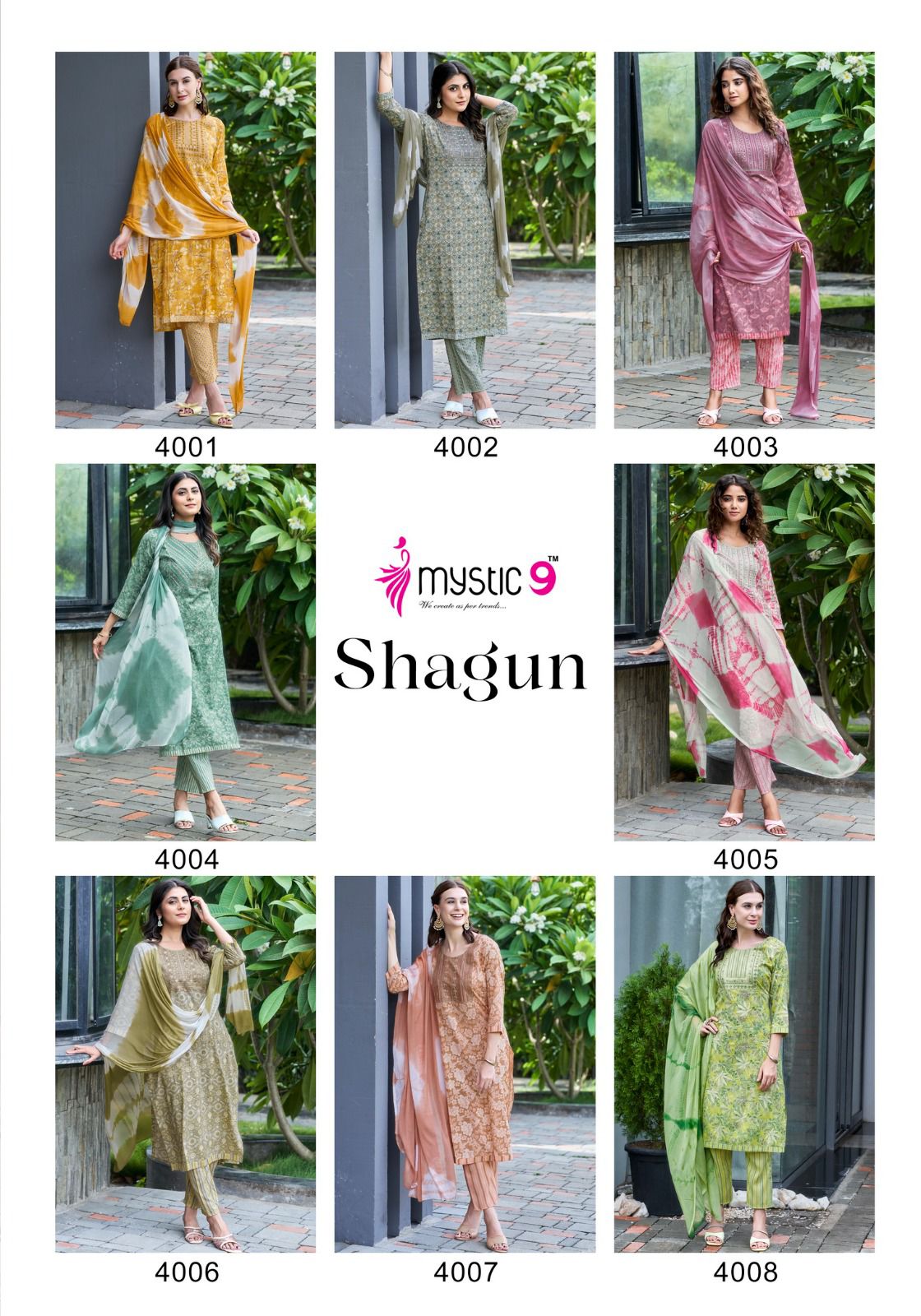 Shagun Vol 4 By Mystic 9 Rayon Foil Printed Kurti With Bottom Dupatta Wholesalers In Delhi